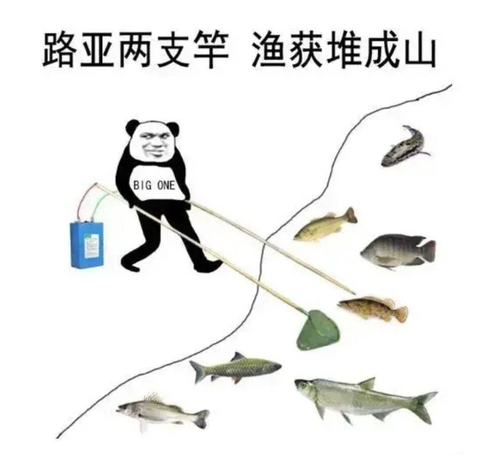 路亚两支竿,渔获堆成山 斗图表情包 金馆长表情库 真正的斗图